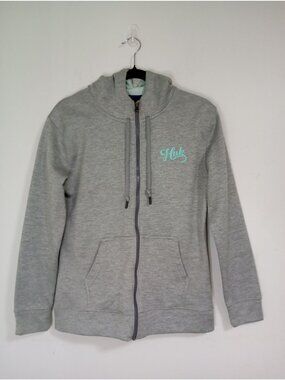 Huk Womens Gray Full-Zip Hoodie Sweatshirt With Pockets Size M